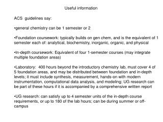 ACS guidelines say: general chemistry can be 1 semester or 2