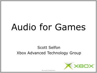 Audio for Games