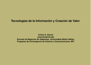 Tecnologías de la Información y Creación de Valor