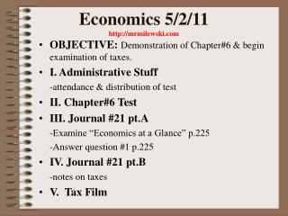 Economics 5/2/11 mrmilewski