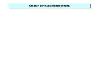 Grössen der Investitionsrechnung