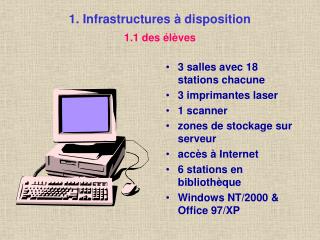 1. Infrastructures à disposition