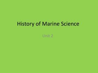 History of Marine Science