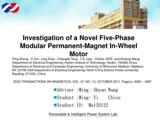 Investigation of a Novel Five-Phase Modular Permanent-Magnet In-Wheel Motor
