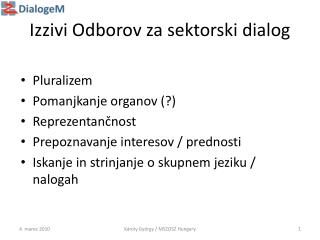 Izzivi Odborov za sektorski dialog