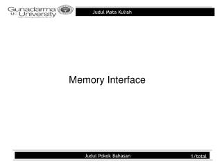 Memory Interface