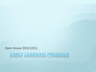 Early Learning Program