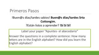 Primeros Pasos