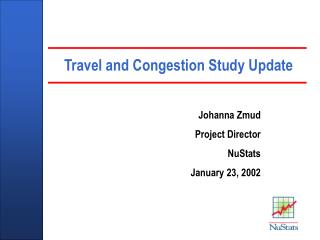 Travel and Congestion Study Update
