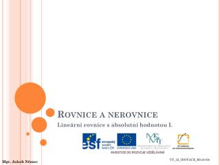 Rovnice a nerovnice