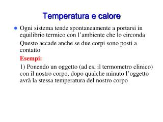 Temperatura e calore