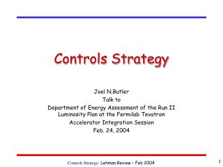 Controls Strategy