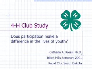 4-H Club Study