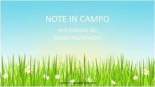 NOTE IN CAMPO