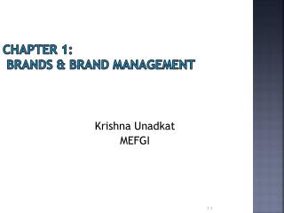 CHAPTER 1: BRANDS &amp; BRAND MANAGEMENT