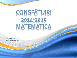 CONSFĂTUIRI 2014-2015 MATEMATICA