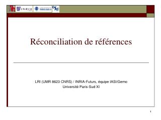 Réconciliation de références