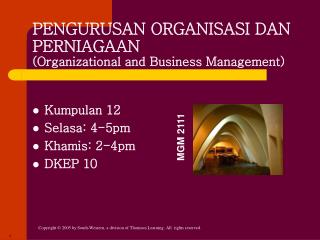 PENGURUSAN ORGANISASI DAN PERNIAGAAN (Organizational and Business Management)