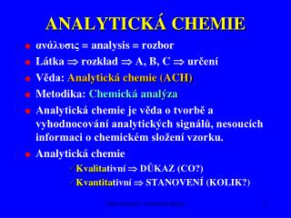 ANALYTICKÁ CHEMIE