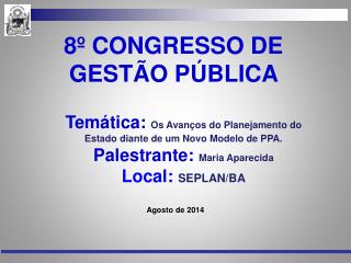 8º CONGRESSO DE GESTÃO PÚBLICA