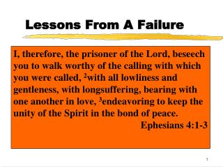 Lessons From A Failure