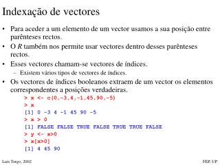 Indexação de vectores