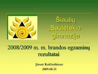 2008 / 2009 m. m. brandos egzaminų rezultatai