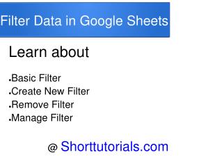 Filter Functio in Google Docs Spreadsheet