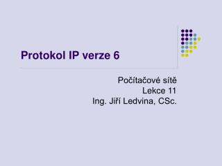 Protokol IP verze 6