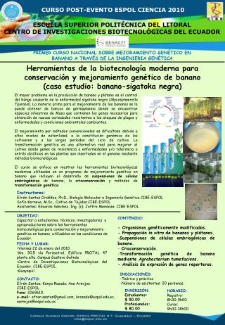 CURSO POST-EVENTO ESPOL CIENCIA 2010