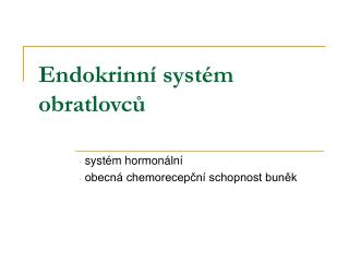 Endokrinní systém obratlovců