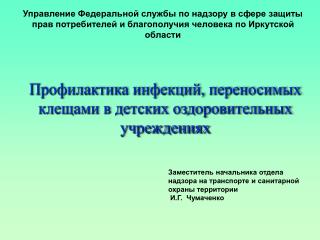 Заместитель начальника отдела надзора на транспорте и санитарной охраны территории