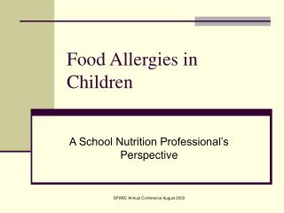 Food Allergies in Children