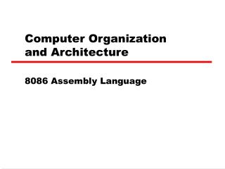 Computer Organization and Architecture