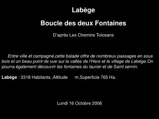 Labège Boucle des deux Fontaines D’après Les Chemins Tolosans