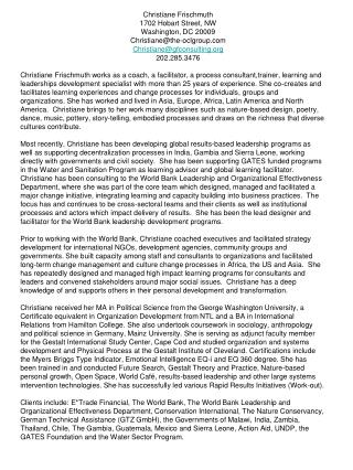 Christiane Frischmuth 1702 Hobart Street, NW Washington, DC 20009 Christiane@the-oclgroup