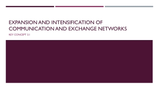 Expansion and Intensification of Communication and Exchange Networks