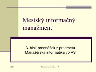 Mestský informačný manažment