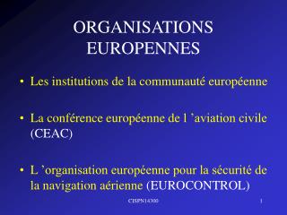 ORGANISATIONS EUROPENNES