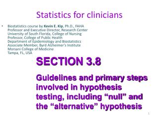 Statistics for clinicians