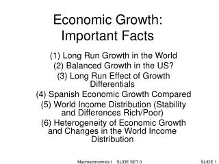 Economic Growth: Important Facts