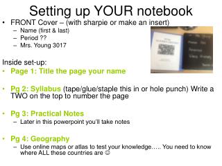 Setting up YOUR notebook