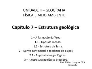 Capítulo 7 – Estrutura geológica