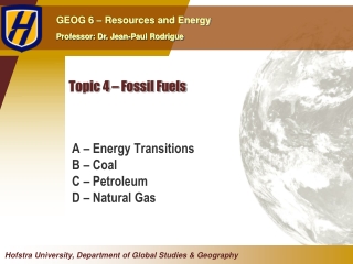Topic 4 – Fossil Fuels