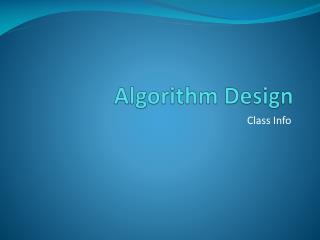 Algorithm Design