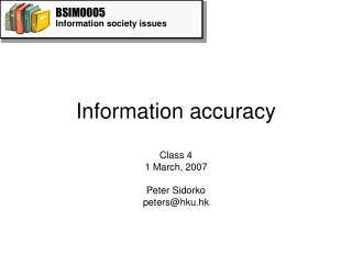 Information accuracy