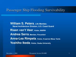 Passenger Ship Flooding Survivability