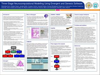 Three-Stage Neurocomputational Modelling Using Emergent and Genesis Software