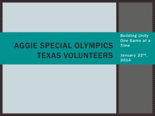 Aggie Special Olympics Texas Volunteers