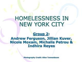 HOMELESSNESS IN NEW YORK CITY